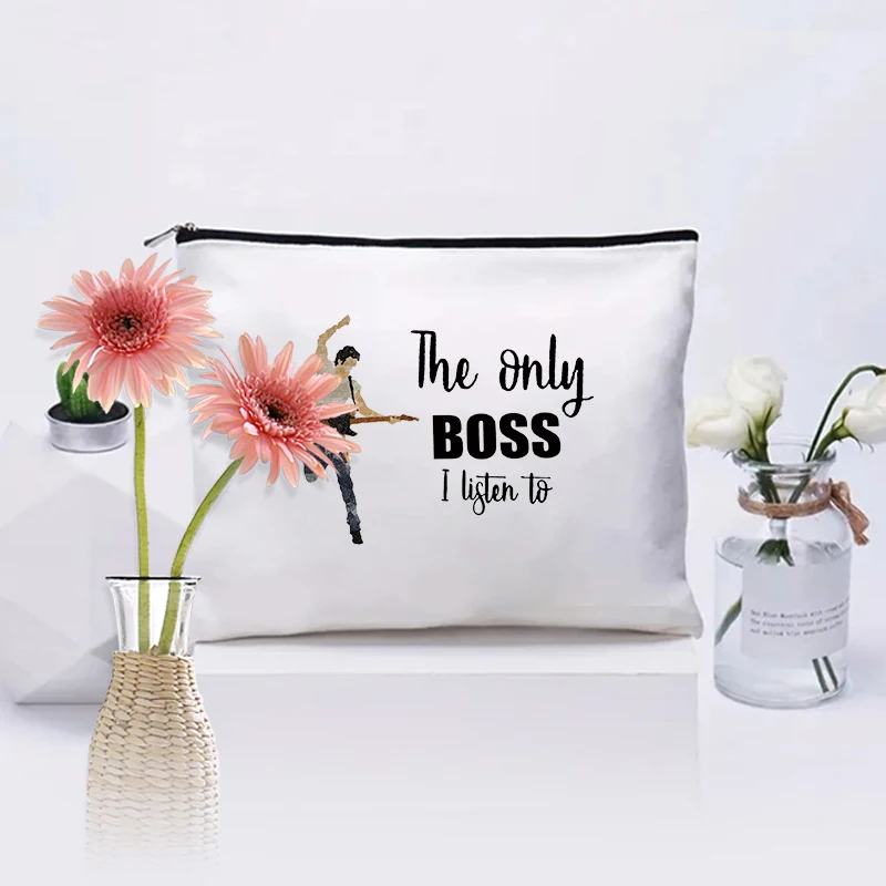 The Only Boss I Listen To Pattern Makeup Bag Band Fans Merch Cosmetic Kit Bass Lover Gift Travel Organizer Free Shipping Wallet