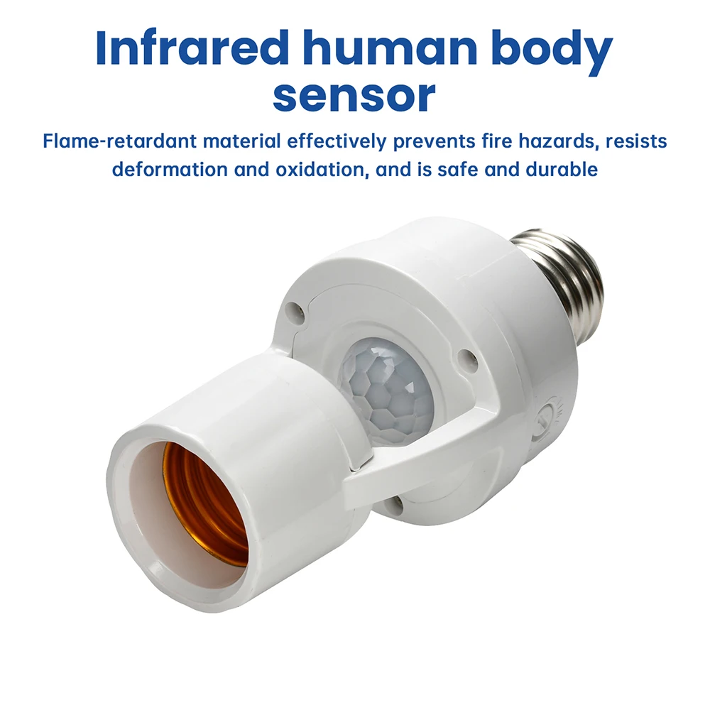 AC100-240V Smart Motion Sensor Light Bulb Holder E27 PIR Induction Sensor Adapter Lamp Base Converter Automatic LED Switch