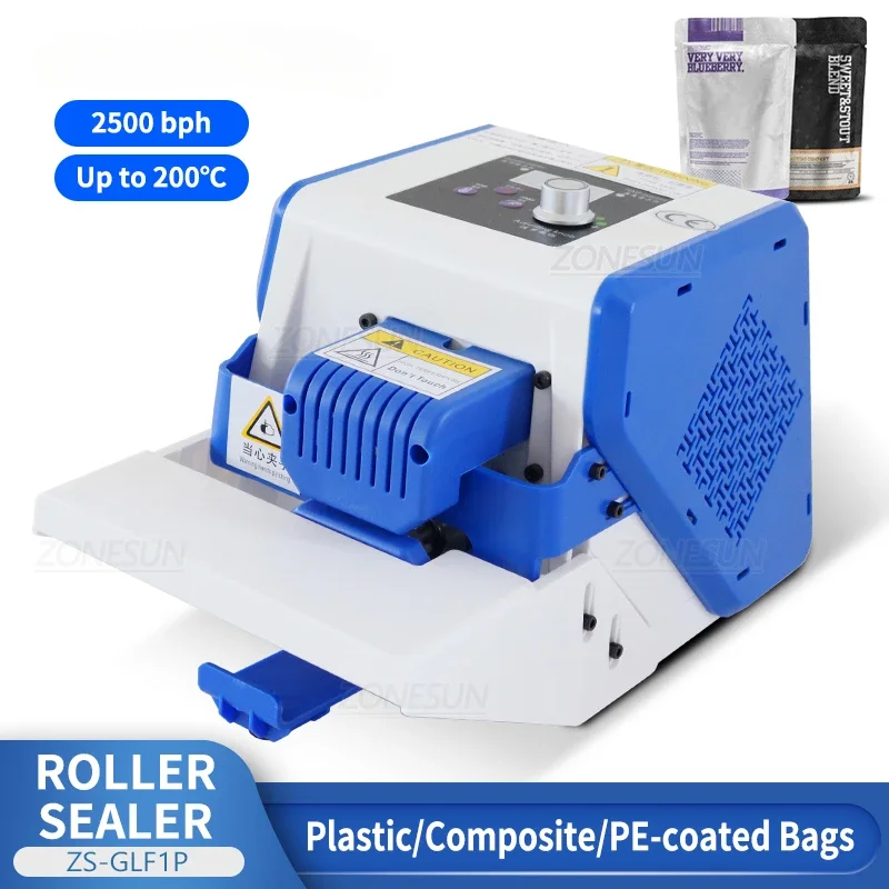 ZS-GLF1P aluminum foil plastic film PE coated paper bag sealer roller sealing