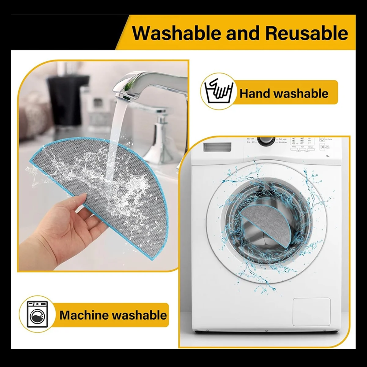 6 Pack Y0140 Mop Pads Replacement Parts for IRobot Roomba Combo Essential Y0140 Y0112 Y0110 Vacuum Cleaner