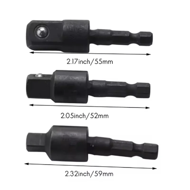 3ชิ้นอะแดปเตอร์ซ็อกเก็ตโยกเยกสากลหมุนได้1/4 360องศา3/8 1/2นิ้วก้านหกเหลี่ยมซ็อกเก็ตไดรฟ์สี่เหลี่ยมอุปกรณ์ทำมือ