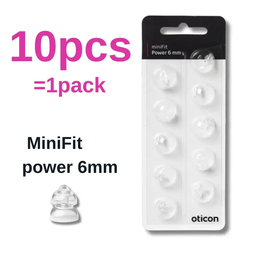 Oticon Hearing aid Dome Power 6mm Double Dome 1 Pack 10pcs Oticon miniFit Power 6mm Ear Tip for Oticon Mini RITE Hearing Aids