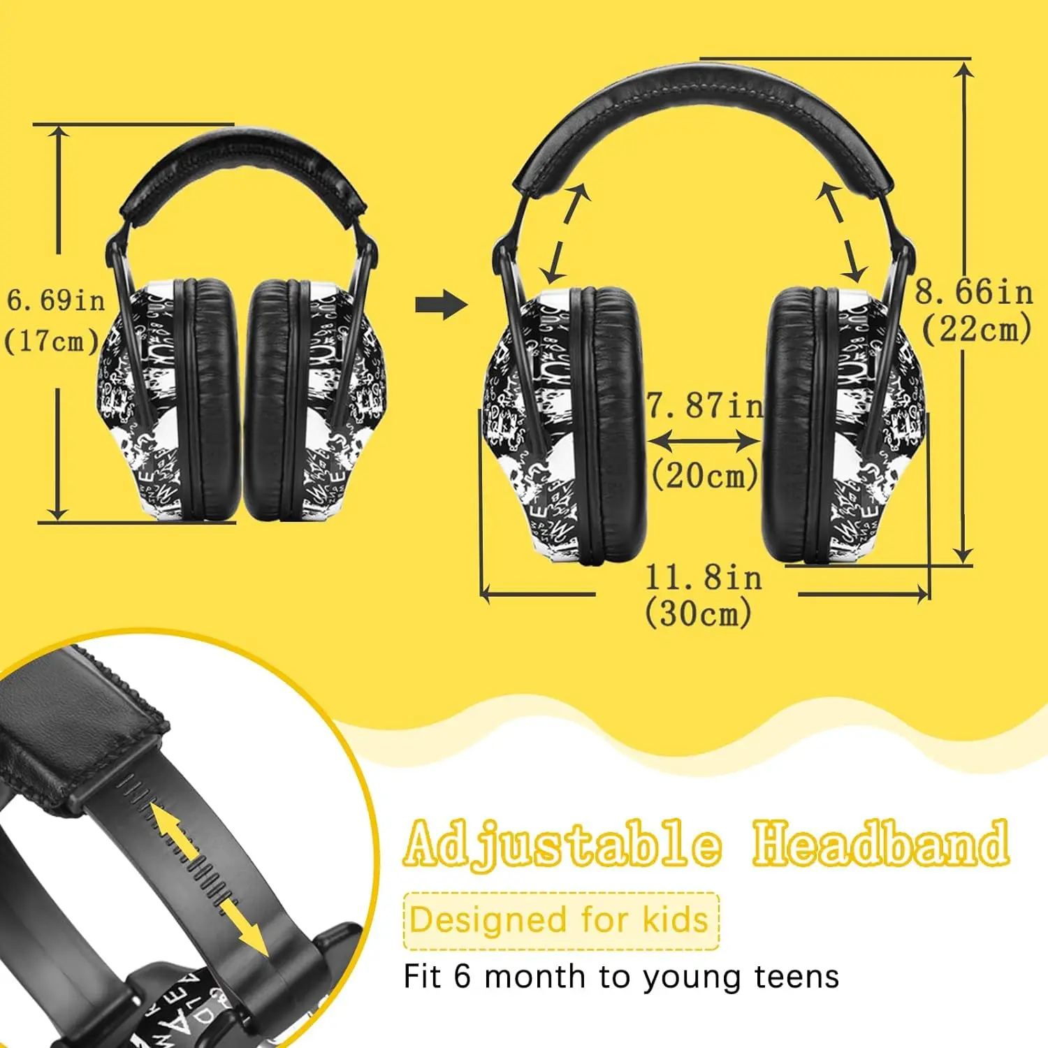 ZOHAN-Kids Hearing Protection Earmuffs, Child Noise Canceling Earmuffs for Watching Fireworks, Concerts, Air Shows