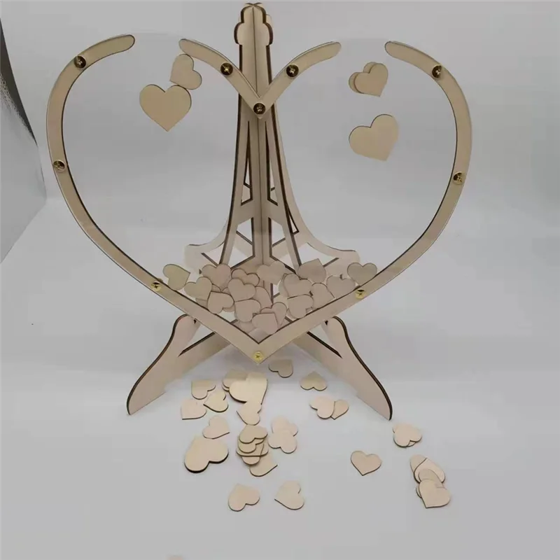 ABJT-Wedding Guest Book Alternative Wedding Decor 3D Engraved Guestbook Guest Drop Box Welcome Card Wedding Decorations Durable
