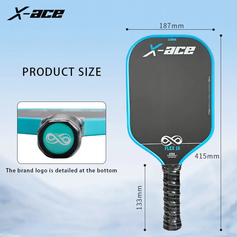 مجداف كرة المخلل X-ACE FLEX، مضرب من ألياف الكربون T700، مجداف كرة البيسبول المتكامل بالضغط الساخن #3