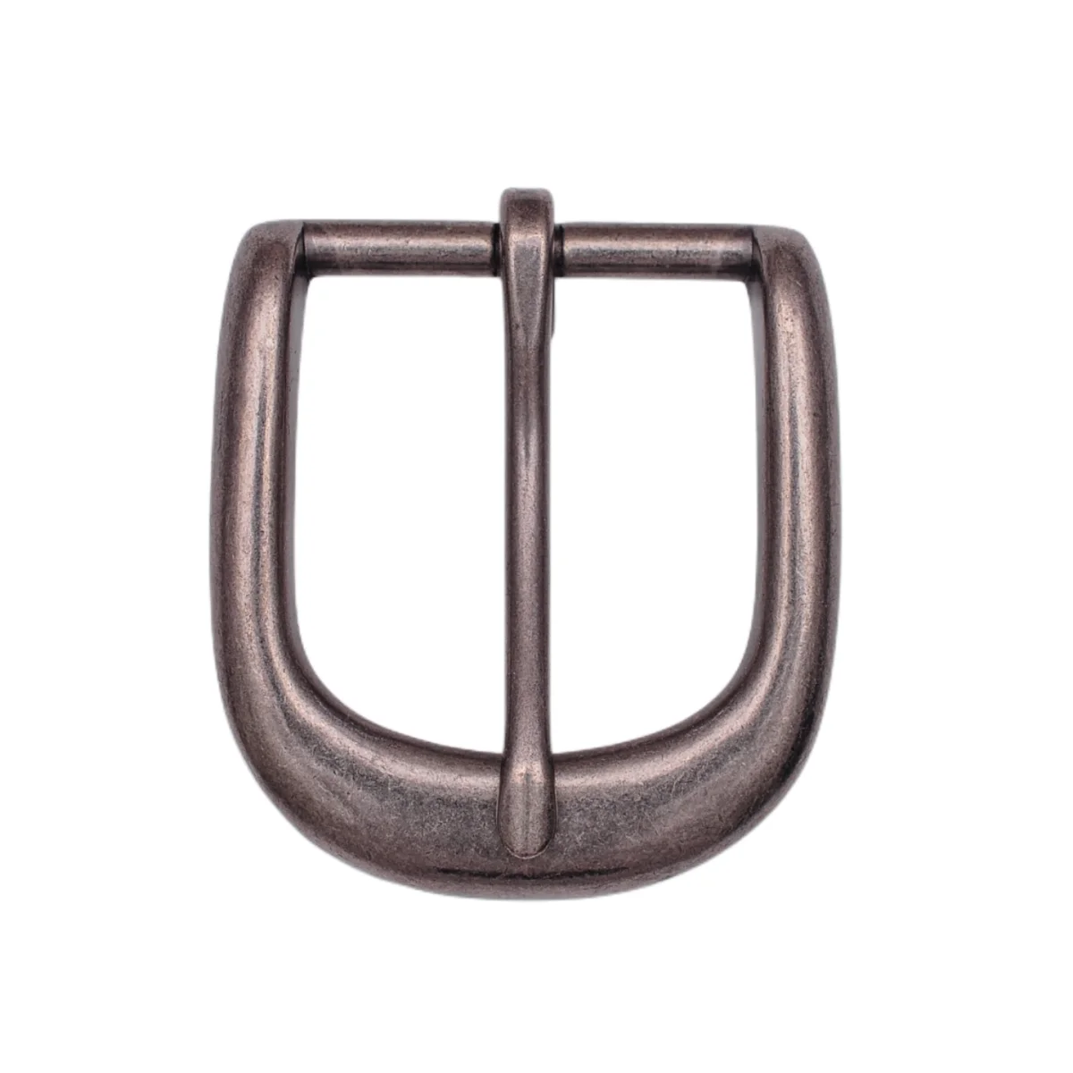 Hebilla de cinturón de cuero para hombre, Pin de punta redonda de plata clásica, resistente, Estilo Vintage, 40mm