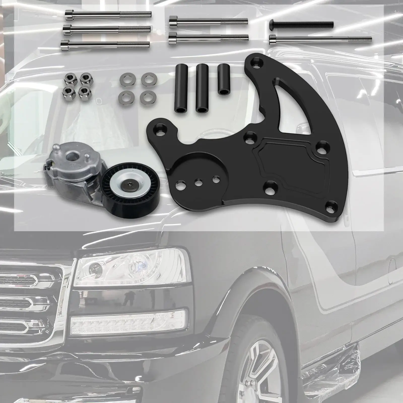 

LS R4 AC Compressor Bracket Spare Parts Professional Sturdy Aluminum Alloy AC Bracket Replace for Truck SUV Car Accessories