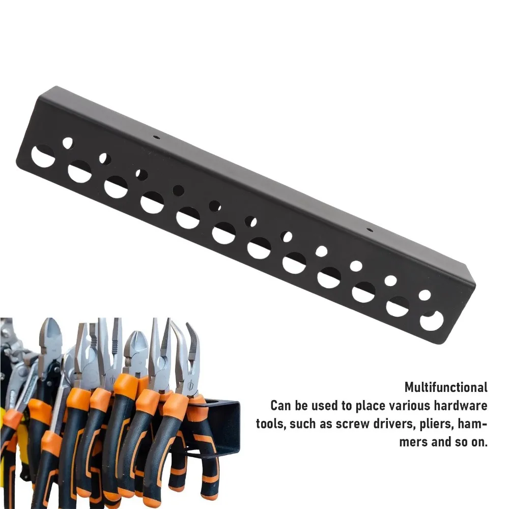 Black Screwdriver Storage Rack Carbon Steel 32CM Length Wall Mount Screwdriver Holder Heavy Hand Tools Organizer Home