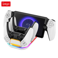 Ipega Charging Dock Station for Playstation Portal, Charger Stand for PS5 Controller with RGB Light USB C Charging Cable