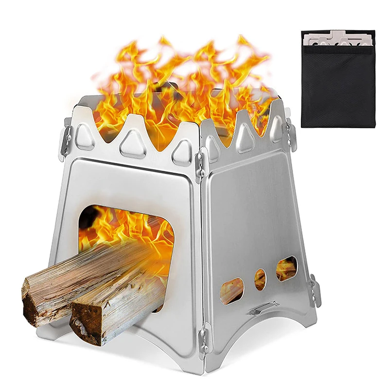 Wood Stove Mini Foldable Camping Stove Hobo Stove for Picnic BBQ Camping Hiking Travel