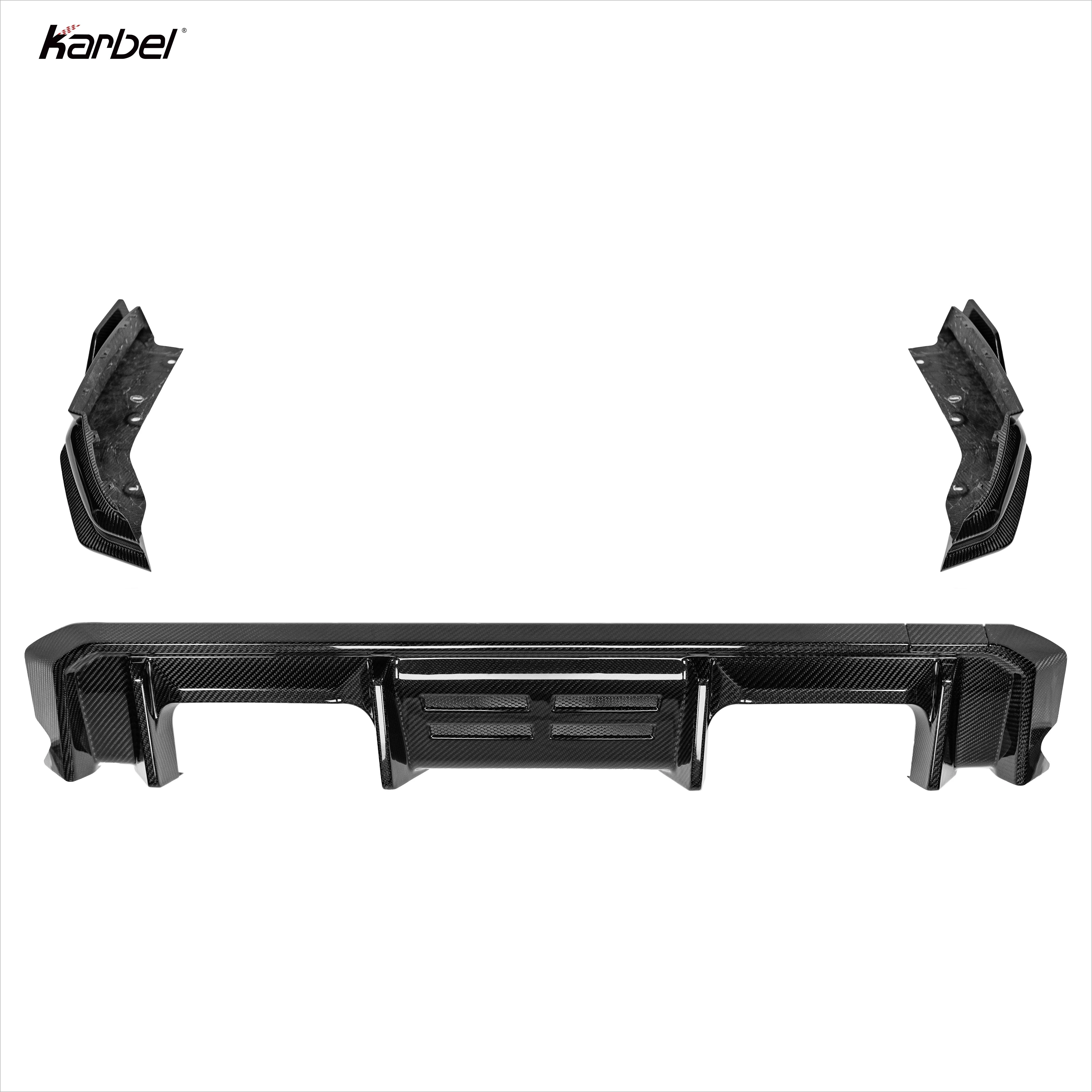 Karbel Diffuser Kb Style Dry Carbon Fiber Gloss Fd Fin Frame Rear Lip Diffuser for BMW M4 G82 2021+
