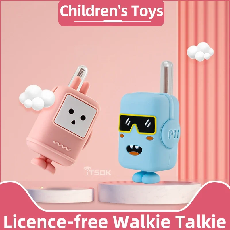 Mini walkie-talkie portátil para niños, 2 piezas, Radio bidireccional, interfono, juguetes de cumpleaños, regalo