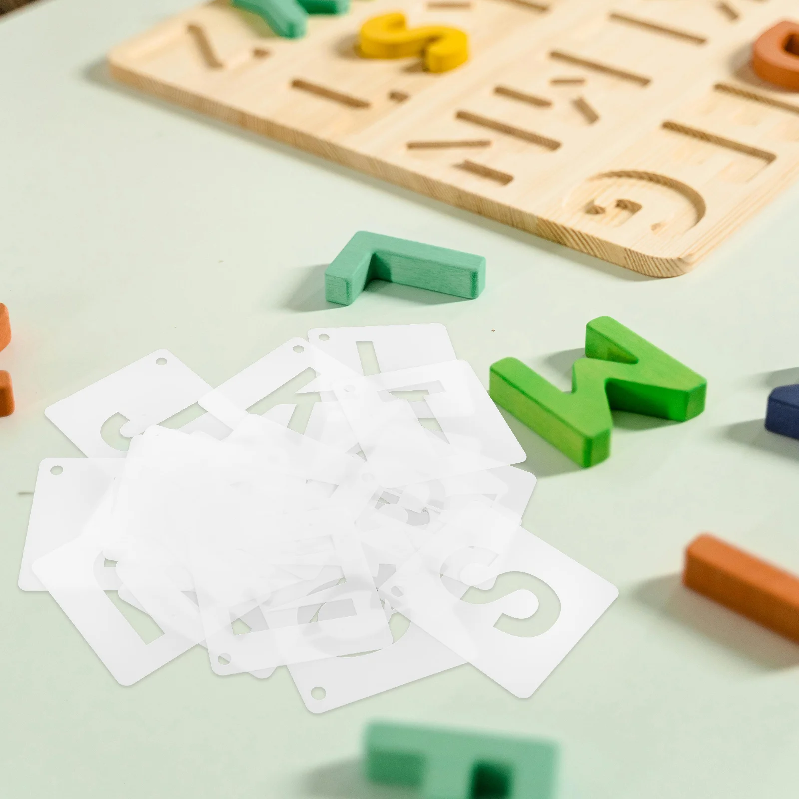 

1 set 1 Set Reusable Alphabet Stencils Plastic Letter Templates For Early Literacy A-Z Uppercase Stencil For Spray Painting