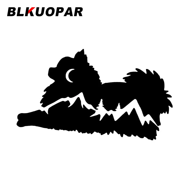 

BLKUOPAR Japanese Spitz Moon Mountain Dog Car Stickers JDM Personality Vinyl Die-cut Sunscreen Waterproof Graphics Car Goods