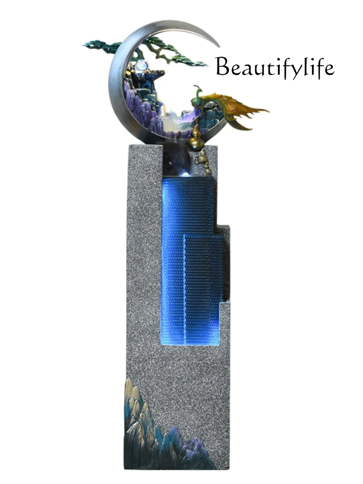

Rockery fountain flowing water ornament, living room entrance feng shui floor decoration