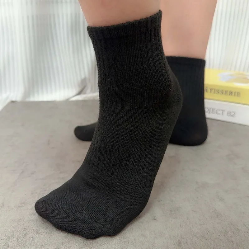 1/5 pares de calcetines Unisex de algodón puro negro blanco sólido diseñador suave transpirable calcetín deportivo al aire libre tobillo calcetines de negocios hombres mujeres