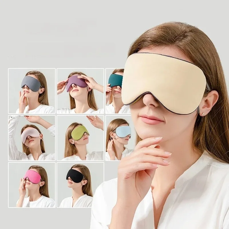 Sleeping Eye Mask Korean Style Ice Silk Warm And Cool Dual Use Adjustable Travel Light Blocking Breathable Eye Mask