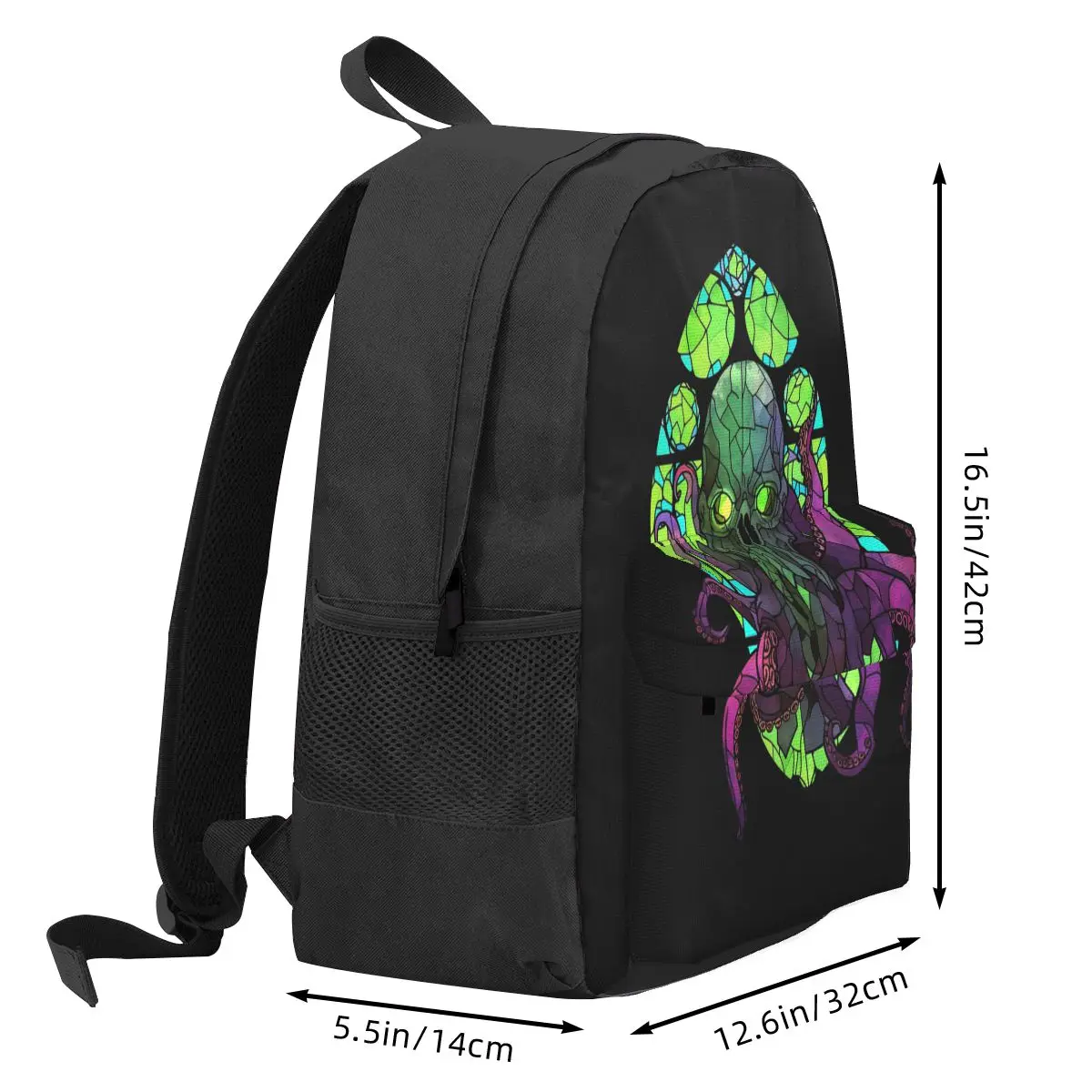 Cthulu Inspired Stained Glass Backpack Hot Sale Daypack Large Capacity Children BookBag School Bag Shoulder Bags for Men Women