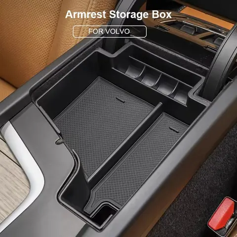 ABS 자동차 센터 콘솔 팔걸이 박스 보관 트레이 거치대, 볼보 XC90 XC60 S90 V90 S60 V60 정리함 컨테이너 액세서리