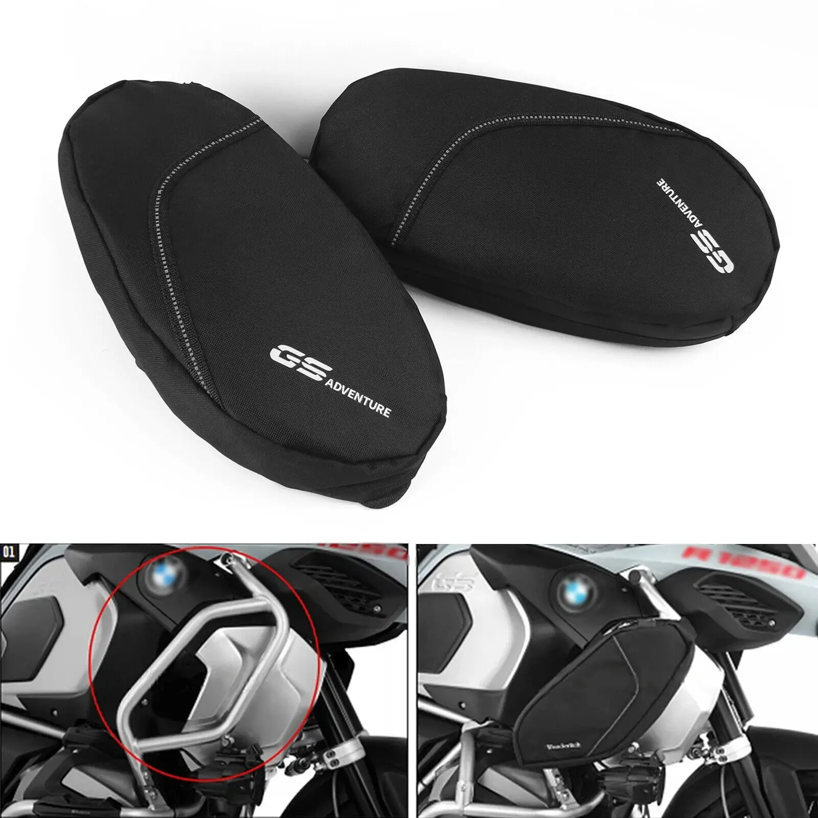 

Motorcycle Pair Black Repair Tool Bag Waterproof Bumper Bar Bag For BMW R1250 GS Adventure R1200GS LC R1250GS ADV BMW R 1250 R