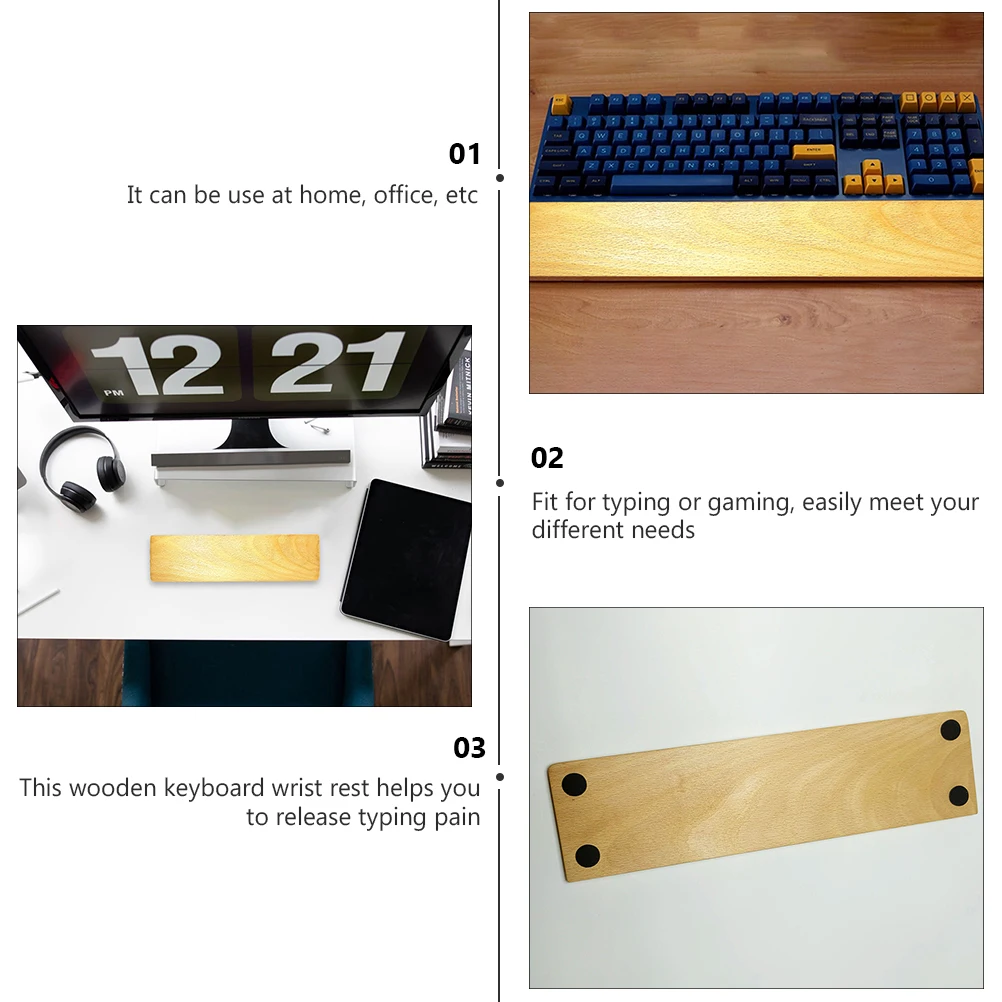 

1 шт. деревянная подставка для запястий для клавиатуры, защита для запястья для игрового офиса и дома