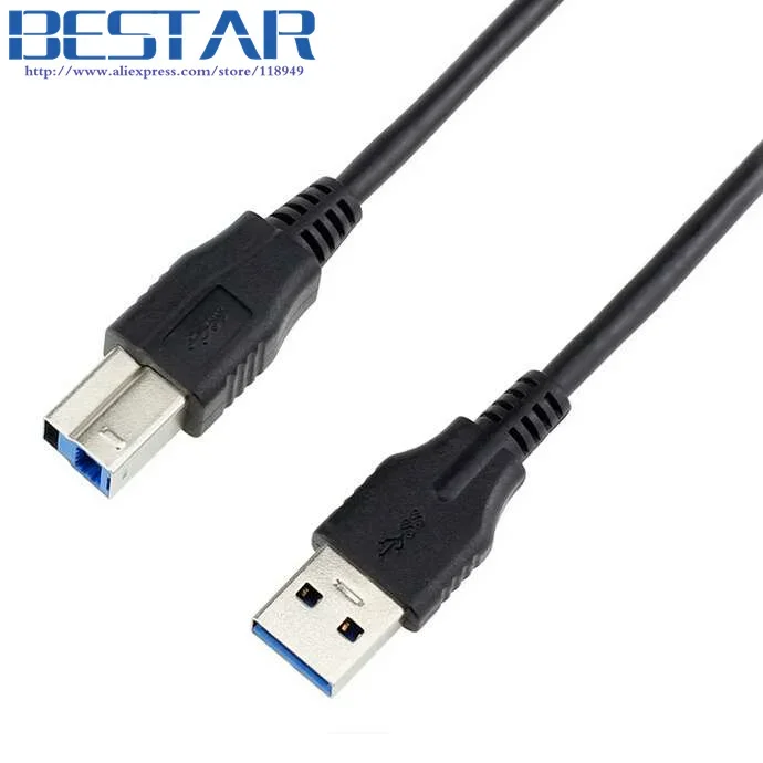 Zwart Hoge Snelheid OD4.0 5Gbps Standaard USB3.0 USB 3.0 B Type Mannelijke AM Naar BM Printer Kabel Dunne Koord Connector draad 60cm 0.6M 2ft