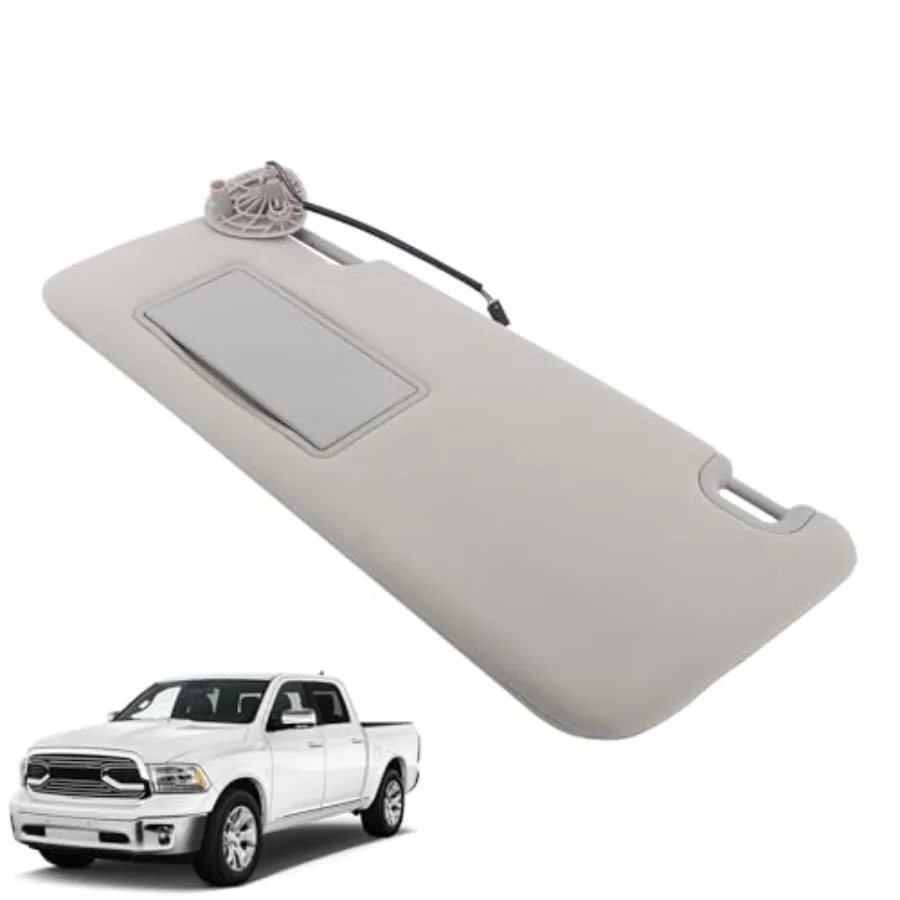 

Gray Sun Visor Left Driver Side with Lights and Mirror Replacement for Ram 1500 2500 3500 2013-2018 Vehicle Accessories Automot