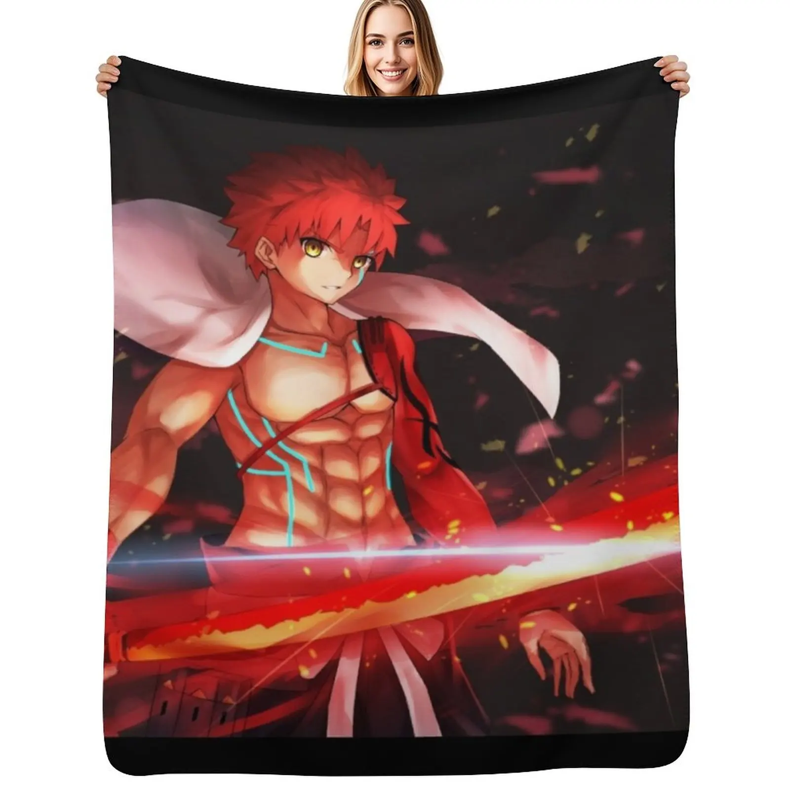Shirou Emiya Fate Stay Night Throw Blanket Cozy Warm Blanket for Bed Room Decor