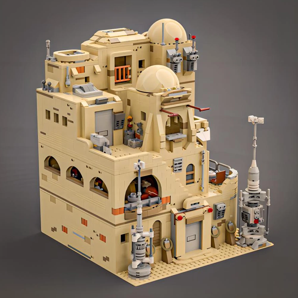 MOC Space Movie Mos Eisleys Cantinas Model Building Blocks Classic Desert Restaurant Architecture Bricks Toy Compatible 75290