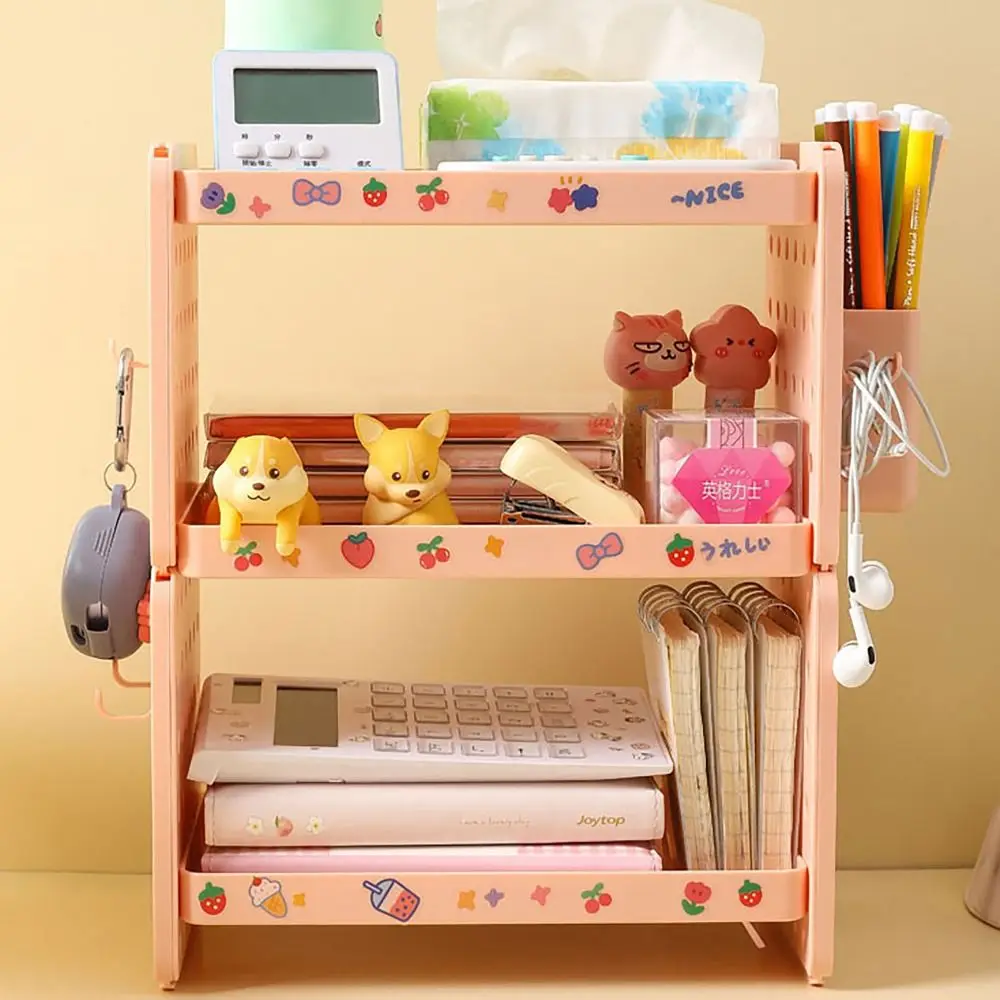 Hole Board Hooks Storage Rack Multi-functional Large Capacity Storage Box Plastic Double Layer Makeup Organizer Bathroom