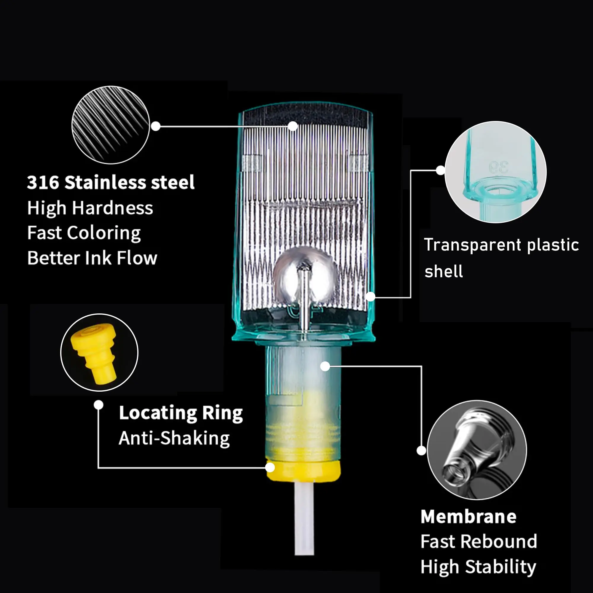 5/10Pcs High Quality Large Row Needles Stainless Steel Sterilized Tattoo Needles Cartridge For Big Pattern And Shadow Coloring