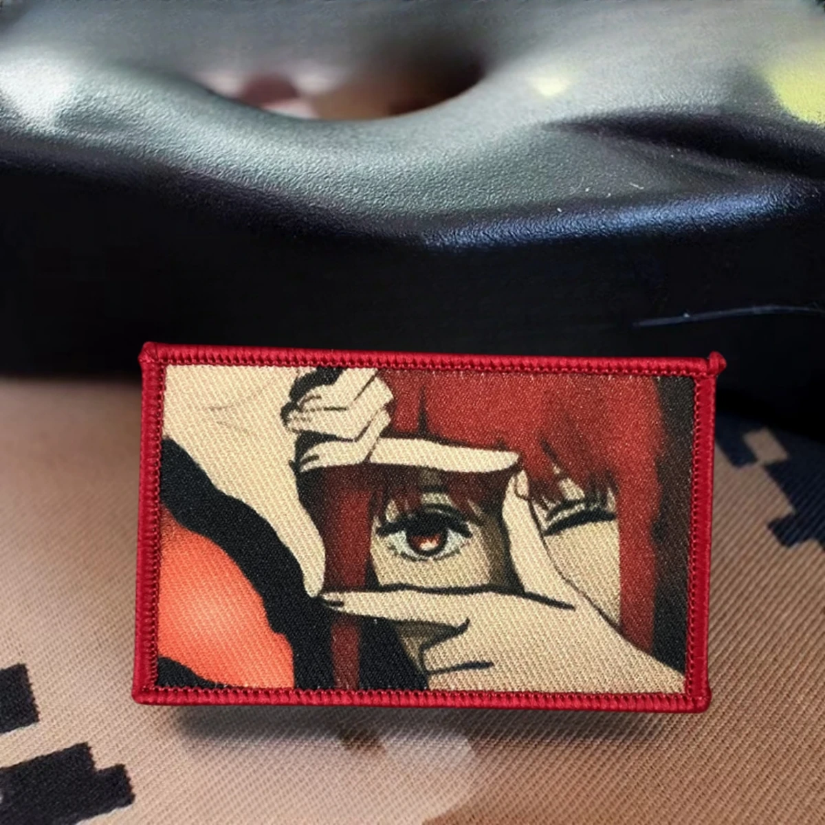 Anime Chainsaw Man Tactical Patch Makima Morale Badge Military Armband Printed Hook and Loop Patches Clothing Backpack Sticker