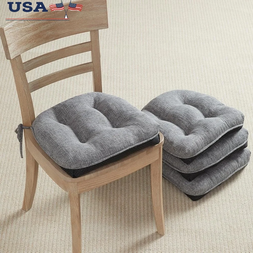 

15x15 Kitchen Chair Cushions Non-Slip Memory Foam Seat Pads Tufted Soft Cushion Set of 4 Comfortable Dining Chair Accessories
