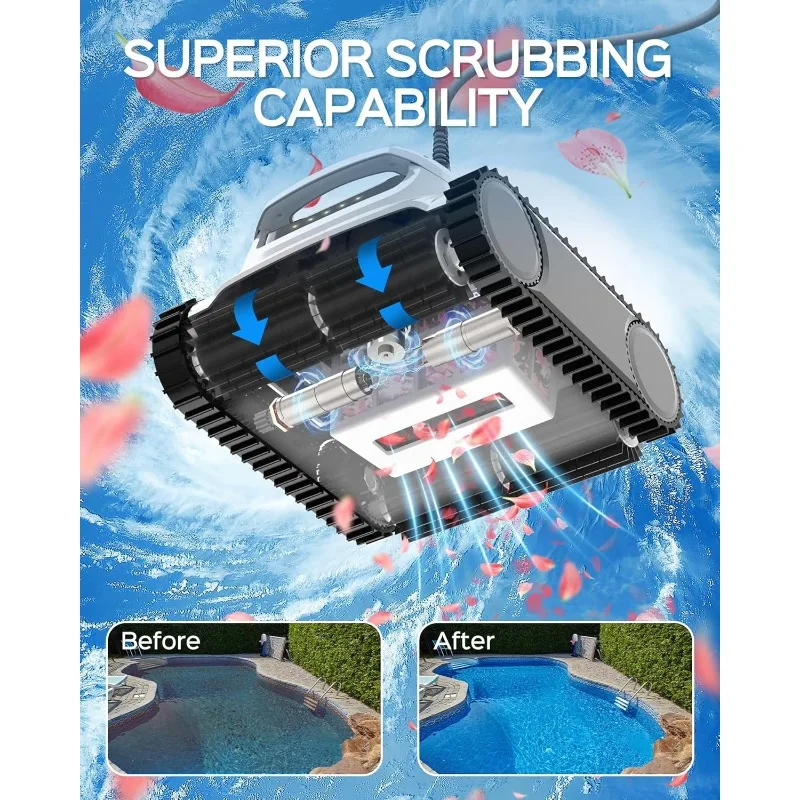 WYBOT M100 Corded APP Robotic Pool Cleaner with Wall Climbing, Smart Mapping Tech, Remote Control, Spot Cleaning,In-Ground Pools