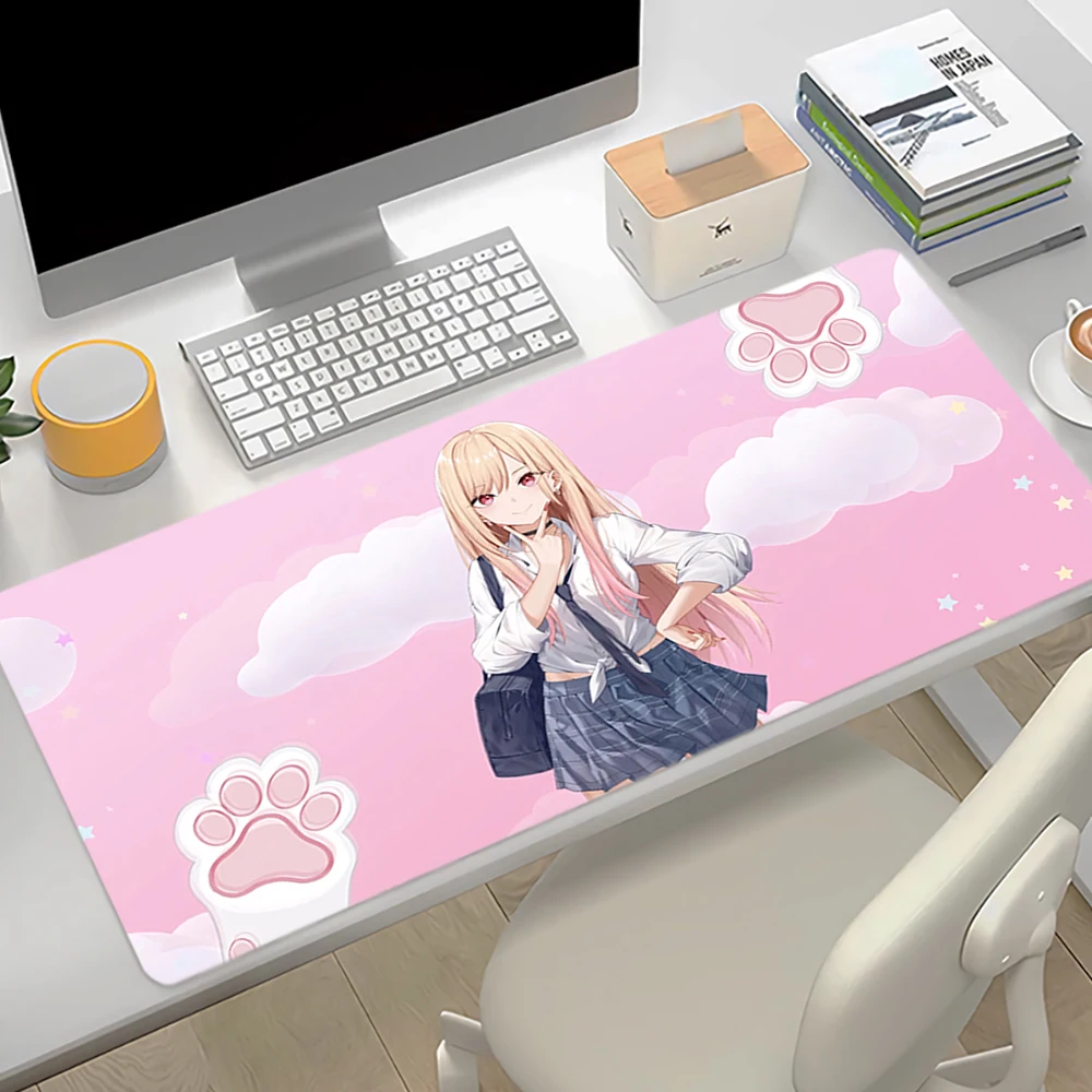 Mouse Pad Gaming Desk Mat Kawaii Anime Girl Marin Kitagawa Mouse Mat My Dress Up Darling Keyboard Pad Gamer Mousepad Table Pad