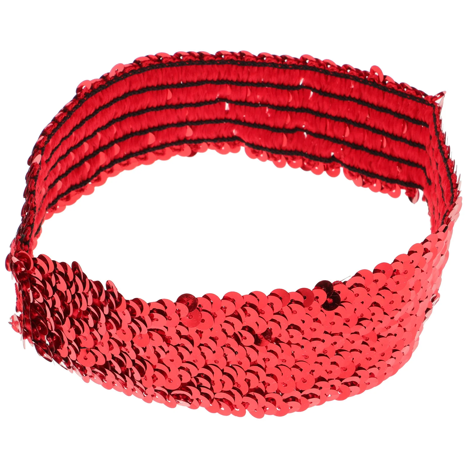 

Elastic Headpiece Sparkly Sequin Headband Soccer Headbands for Girls Creative Hair Football Red