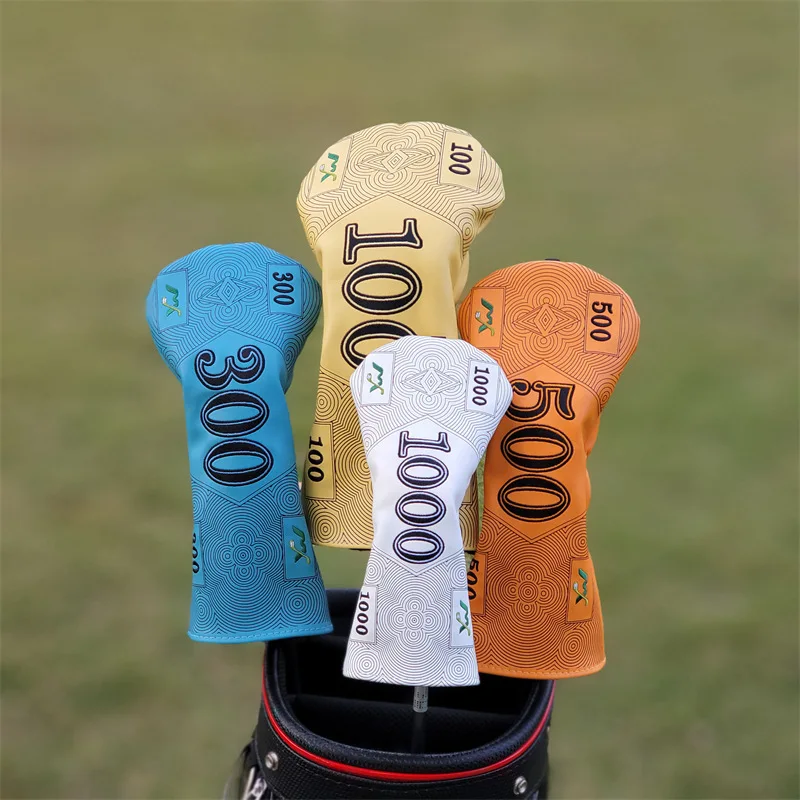 

Lucky Coin Golf Driver & Putter Headcovers Set - American Style Multi-Color Protective Club Cover Unisex
