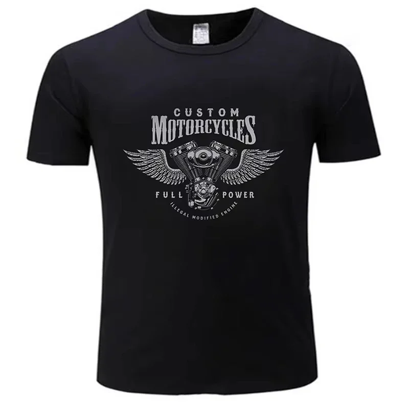 2024 Men T Shirt Motorcycles Engine Chopper Biker Bobber Motard Harleys Tees Graphic Oversize Davidson Streetwear Casual Unisex