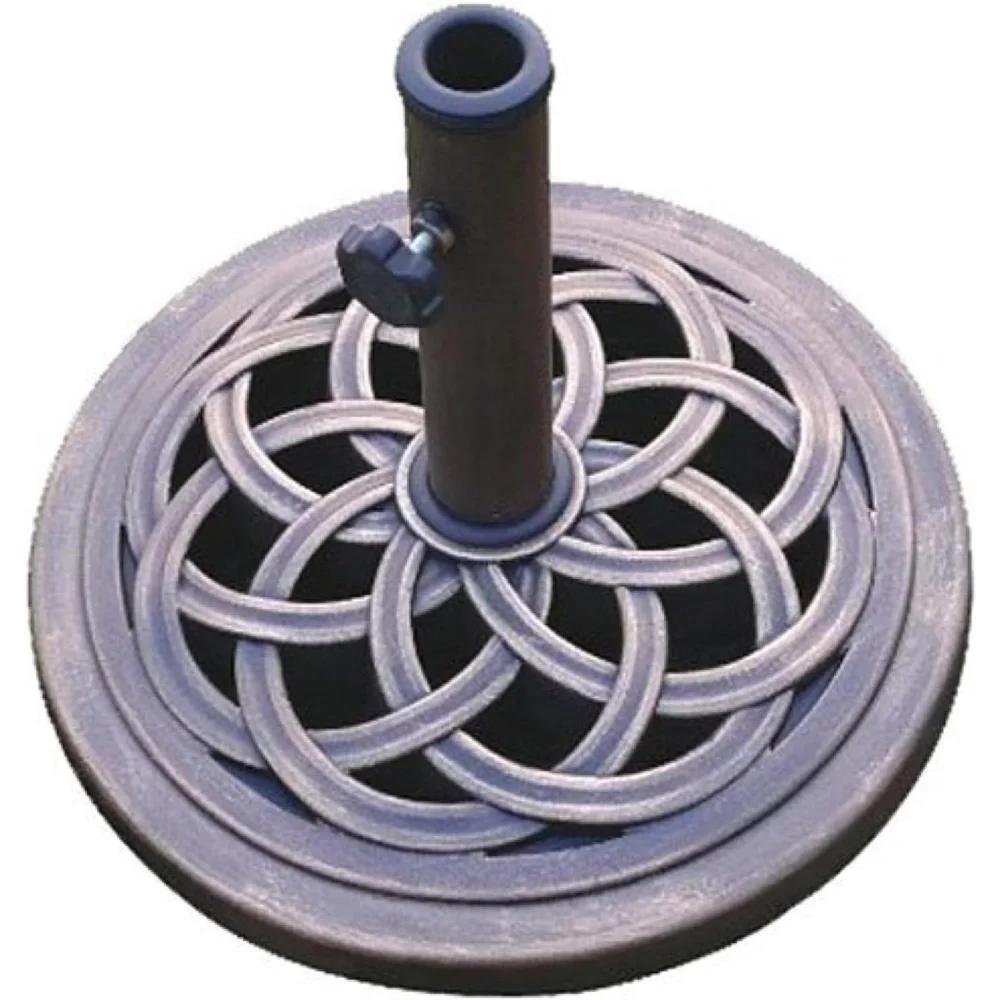 

18-Inch Cast Stone Umbrella Base, Made from Rust Free Composite Materials, Bronze Powder Coated Finish