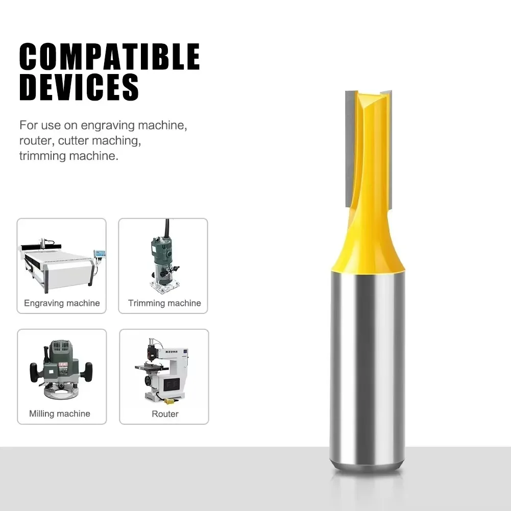 2Pcs 12mm 1/2 Solid Carbide V Shape Tenon Cutting Bits Knife Flat-bottomed Milling Cutters Router Bit for Wood Door Window