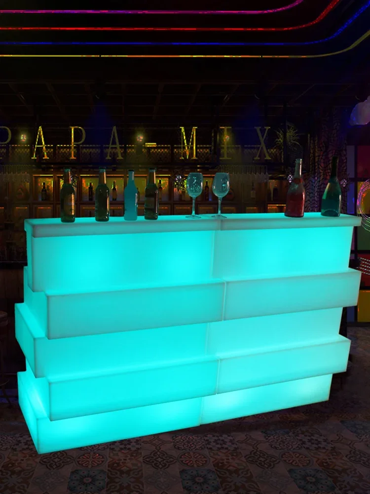 Outdoor luminous movable hotel banquet event reception desk, party commercial waterproof mixing table