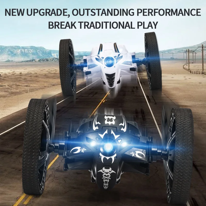 

2.4g Jump Car Rc Stunt Bounce Car Equipped With Wifi Hd Camera Flexible Wheel Rotation Led Lights Remote Control Car Toy Gift