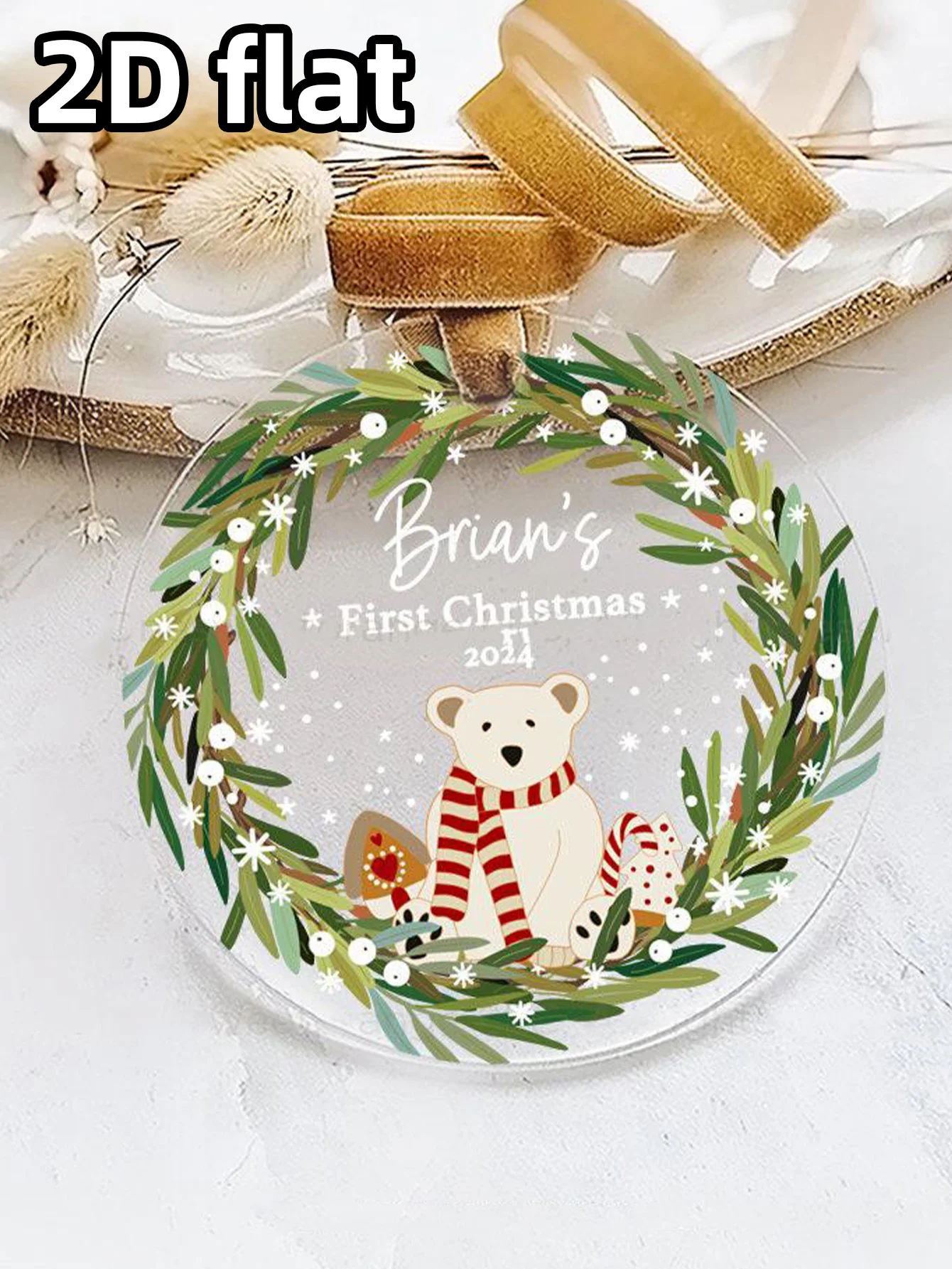 زينة عيد الميلاد الأولى للأولاد حديثي الولادة - تذكار أكريليك مخصص للعطلات - هدية مثالية للأطفال