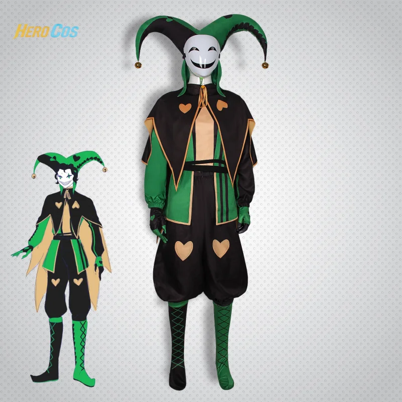 

The Freak Circus Harlequin Cosplay Costume Full Set Uniform Props Accessories Men Halloween Carnival Party HERO Cos