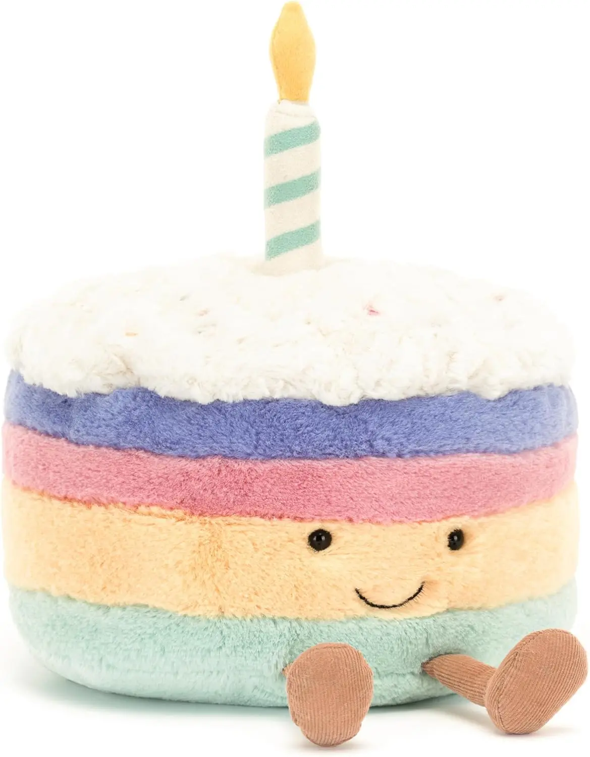 Regenboog verjaardagstaart knuffel 6 inch amuseables gevuld dessert zachte vulling cadeau voor alle leeftijden schattig en knuffelig