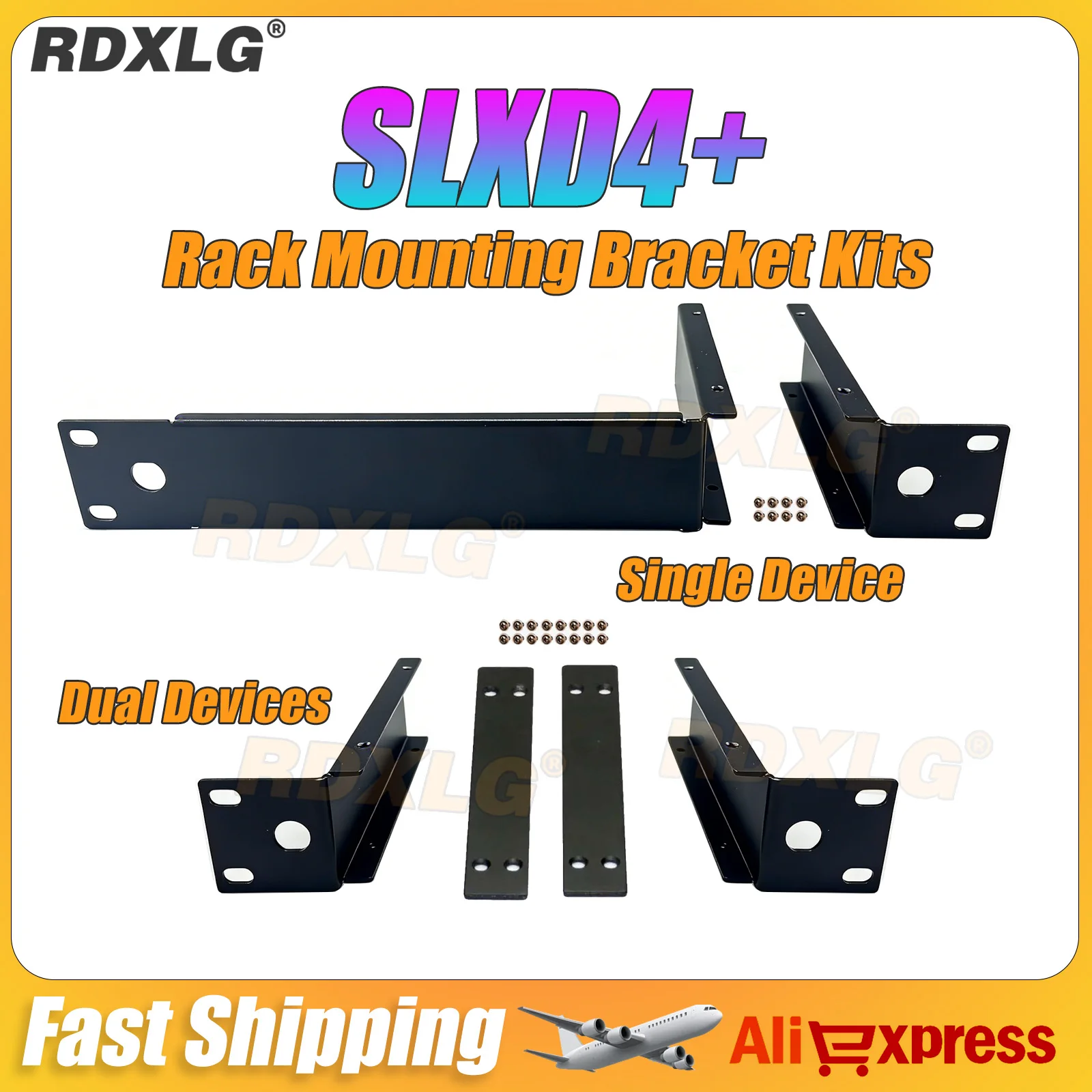 Metal Rack Mounting Bracket Rack Kit For Shure SLXD4+D Wireless Microphone System Receiver,Single Device And Dual Devices