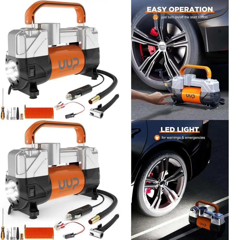 

Портативный сверхмощный двухцилиндровый воздушный компрессор 150PSI 12V со светодиодной подсветкой для транспортных средств