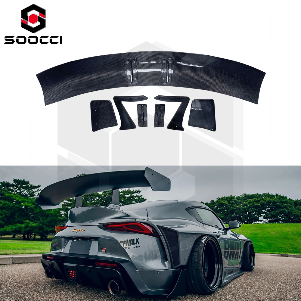 Углеродное волокно Vol Style Swan Neck Wing для Toyota Supra A90 Carbon Fiber GT Spoiler Trunk Lip Splitter