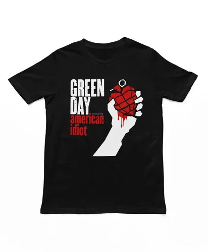 Camiseta de la banda Green Day American Idiot Hysteria para hombre, camiseta de verano 2026 unisex con cuello redondo de algodón Y2k, camiseta popular de gran tamaño, regalos para fanáticos