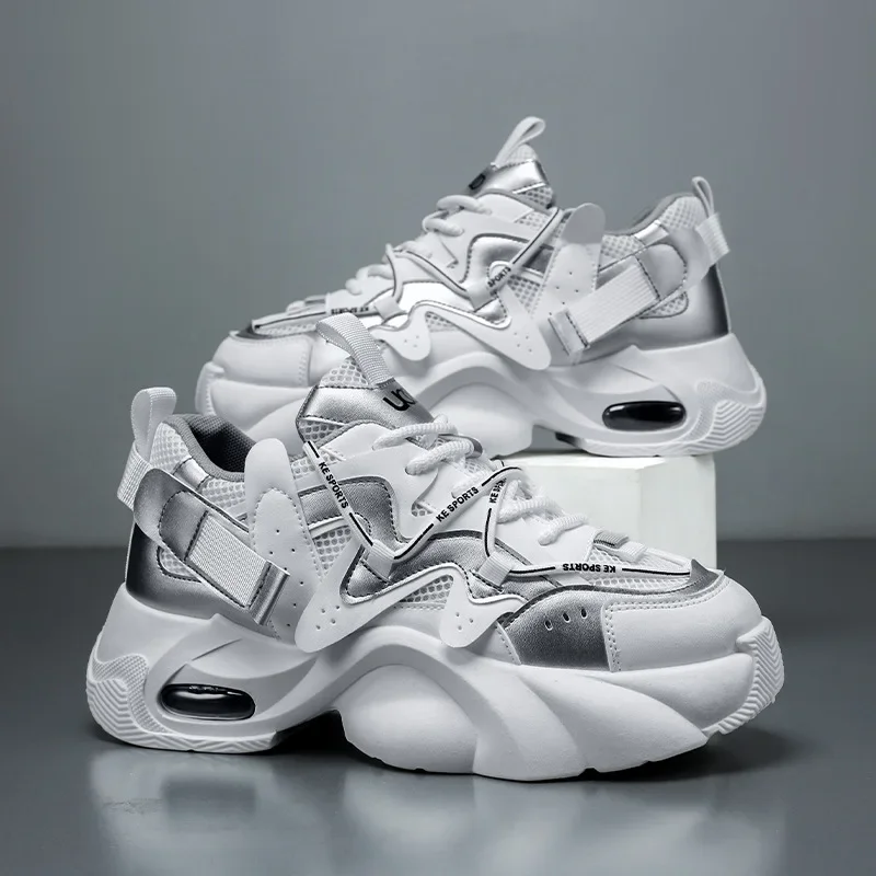 

High Quality Men Platform Sneaker Fashion Designer Casual Shoes for Men Mesh Breathable Thick Sole Men Sneaker Zapatillas Hombre